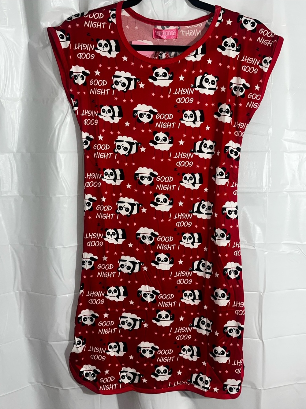 Pick (1) Panda Sleep Night Shirt Blue, Red, Gray